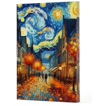 Van Gogh 3 - Sokak Çizgili Yan Boyamalı Defter