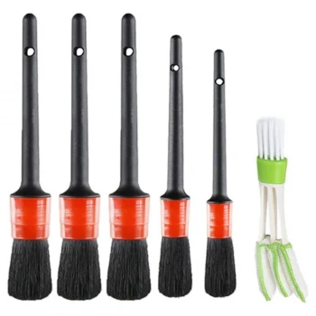 Yumuşak Kıllı İç Ve Dış Temizlik İçin 5+1 Detaylı Araç Oto Temizlik Bakım Fırça Seti (5124)