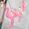 10&apos;lu Pilli Led Flamingo Dekoratif Işık Zinciri Aydınlatma 1,5 Mt (5124)
