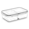2 Bölmeli Sızdırmaz Contalı Kilitli Kapaklı 1 Litre Erzak Saklama Kabı -LC505 (5124)