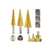 3 lü Set Matkap Ucu Kademeli Sac Delme Aparatı HSS Titanyum Kaplama (5124)