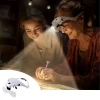 5 Lensli 2 Led Işıklı Ayarlanabilir Pilli Gözlük Tipi Büyüteç (5124)