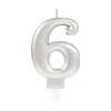 6 Rakam Mum Gümüş Renk (5124)