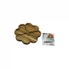 AKASYA YUVARLAK  4 KALP BÖLMELİ  AHŞAP SERVİS SUNUM TEPSİ - TAHTASI  21 X 1.4CM (5124)