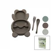 AYICIK MODEL=3 BÖLMELİ BEBEK BESLENME SETİ 3PCS=MAMA KABI-KAŞIK-ÇATAL 500ML RENKLİ PLST (5124)