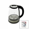 CAM - LEDLİ  KETTLE   1.8LT   1500W   ÇELİK TABAN - KROM KAPAK  360° GÖVDE   PLASTİK KULP (5124)