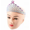 Fuşya Kalpli Gümüş Renk Kraliçe Tacı Prenses Tacı (5124)
