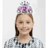 Gümüş Renk Taç Üzeri Pembe Birthday Prenses Yazılı Çocuk Parti Tacı 11X12 cm (5124)