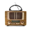 Küçük Mini Boy Retro Ahşap Tasarım Bluetooth Hoparlörlü Radyo – FM/AM Destekli, Şarjlı ve Taşınabilir Radyo NS-8108 (5124)