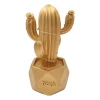 Led Işıklı Sevimli Kaktüs Dekoratif Masa Lambası Mini Biblo Gece Lambası-GOLD (5124)