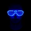 Mavi Led Işıklı Parti Gözlüğü - Neon Glow Şerit Gözlük 3 Modlu (5124)