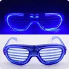 Mavi Led Işıklı Parti Gözlüğü - Neon Glow Şerit Gözlük 3 Modlu (5124)