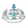 Mavi Taşlı Elsa Çocuk Tacı Prenses Tacı Kraliçe Tacı 16x14 cm (5124)