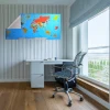 Renkli Atlas Dünya Haritası Manyetik Yapıştırıcı Gerektirmeyen Duvar Stickerı 118 CM * 56 CM (5124)