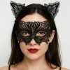 Siyah Dantel Kedi Maskesi ve Taç Seti 8 No – Şık ve Zarif Parti Aksesuarı (5124)
