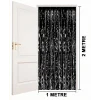 Siyah Renk Ekstra Metalize Parlak Saçaklı Arka Fon Perde İthal A Kalite 1x2 Metre (5124)