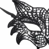 Siyah Renk Kedi Model Dantel İşleme Parti Maskesi (5124)