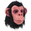 Siyah Saçlı Kafaya Tam Geçmeli Lateks Şempanze Maskesi - Lateks Maymun Orangutan Goril Maske Et Maske (5124)