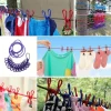 Taşınabilir Seyahat Çamaşır İpi 12 Mandallı Klipsli Lastikli Çamaşır Mandalları (5124)