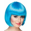 Turkuaz Renk Parti Peruğu Küt Saç (5124)