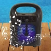 Tutmalı Mini Hoparlör Işıklı Taşınabilir Bluetooth Wireless Radyolu Sd Kart ve USB Girişli Hoparlör (5124)
