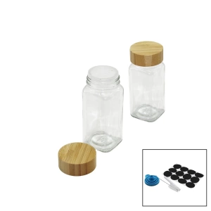 12 PCS TAKIM KARE CAM BAHARATLIK - TUZLUK BAMBU KAPAKLI (5124)