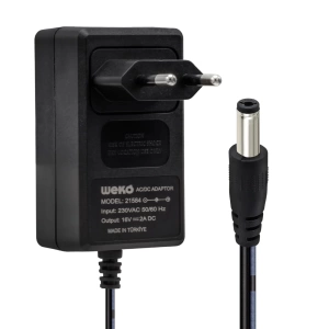 16 VOLT - 2 AMPER 5.5*2.5 UÇLU YERLİ ÜRETİM POWER JACKLI SANTRAL ADAPTÖRÜ (5124)