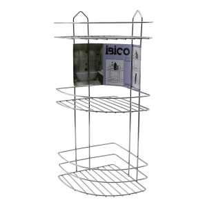 3 KATLI - ÜÇGEN   KROM   METAL  BANYO KÖŞELİK - DUŞKABİN RAF (5124)