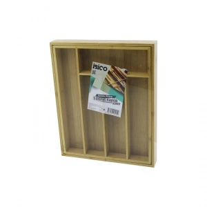 5 BÖLMELİ AHŞAP BAMBU KAŞIKLIK  30X34CM (5124)