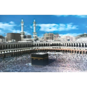 5D Elmas Boyama Ekstra Çözünürlüğe Sahip Kabe Resmi Mekke Tablosu 40x60 cm (5124)