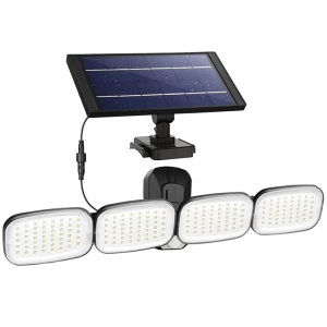 6 VOLT -3 WATT SOLAR PANELLİ 4 BAŞLI HAREKET SENSÖRLÜ 200 SMD LEDLİ LAMBA (5124)