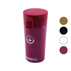 ÇELİK=18-8 METAL TERMOS KUPA BARDAK 300ML FİLTRELİ KULPSUZ BAS-AÇ KİLİTLİ KAPAK (5124)