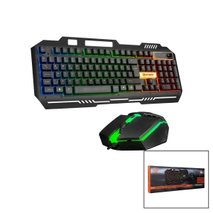 EVEREST HKM-X86 QUİN  GÖKKUŞAĞI IŞIKLI  USB KABLOLU  KLAVYE - MOUSE  SET  150CM KABLO (5124)