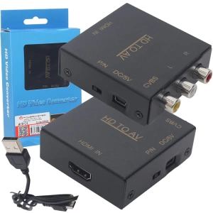 HDMI TO RCA AV ÇEVİRİCİ ADAPTÖR METAL KASA (5124)
