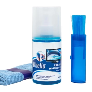 HELLO HL-14408 SPREY + FİBER BEZ + FIRÇA 200ML LCD EKRAN TEMİZLEME SETİ (5124)