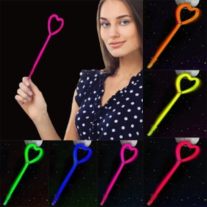 Karanlıkta Yanan Glow Partisi Kalp Şekilli Asa Sopa 6 Renk 6 Adet (5124)