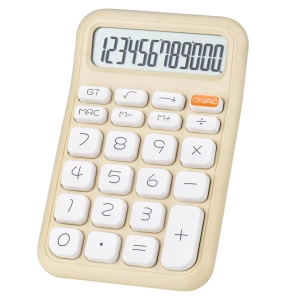 KREM RENK BEYAZ TUŞ 12 HANELİ HESAP MAKİNESİ (5124)