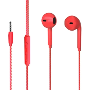 LECOO EH104R 3.5MM JACKLI KABLOLU KULAK İÇİ MİKROFONLU KIRMIZI KULAKLIK (5124)