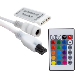 MİNİ 24 TUŞLU 5 VOLT - 12 VOLT - 24 VOLT - 3.2 AMPER KUMANDALI RGB LED KONTROL CİHAZI (5124)
