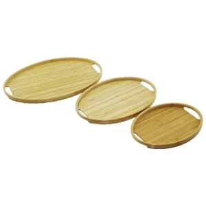 OVAL - 3 BOY BAMBU AHŞAP TEPSİ SETİ 20X29--26X36--31X45CM (5124)