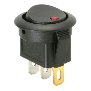 PANO TİP YUVARLAK IŞIKLI ANAHTAR ON-OFF 12VOLT KIRMIZI (IC-132E) (5124)