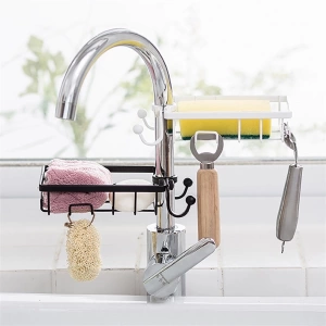 Paslanmaz Çelik Mutfak Banyo Musluğuna Sabitlenebilir Sabunluk (5124)