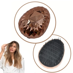 Rose Gold Saç Düzleştirici Tarak Geniş Aralıklı Her Saç Tipine Uygun Fırçalı Saç Düzleştirici (5124)