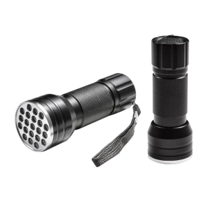 UV IŞINLI 21 LEDLİ 10 CM METAL KASA PİLLİ EL FENERİ (5124)
