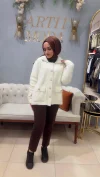 Ka-Ze İnci Düğmeli Angora Hırka