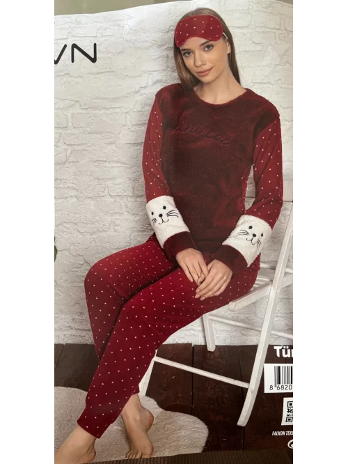 Fawn 3012 Kadın Peluş Pijama