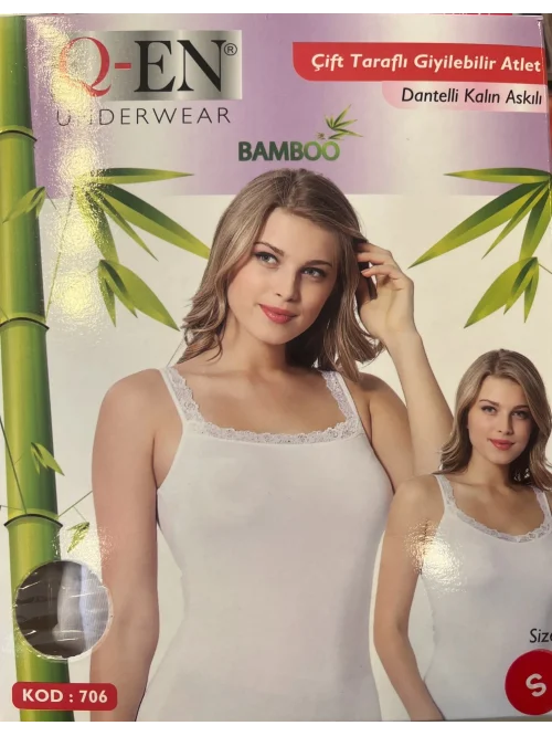 QEN 706 Dantel Askılı Kadın Atlet