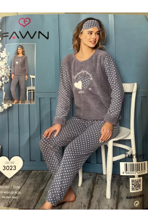 Fawn 3023 Kadın Peluş Pijama