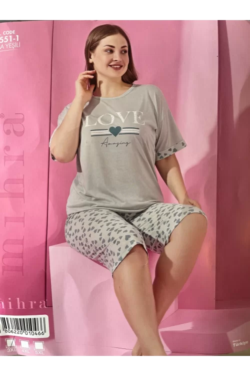 Mihra 90551-1 Büyük Beden Kadın Pijama