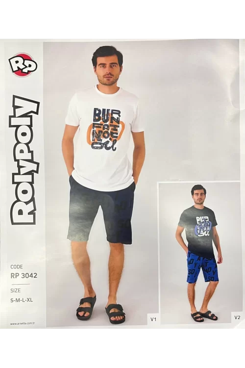 Rolypoly 3042 Erkek Şortlu Pijama